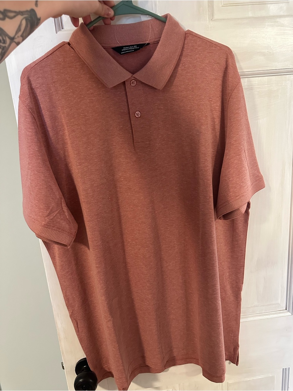 Men's Short-Sleeve Polo in Rust Red